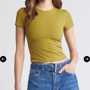 Olive Green Fitted T-Shirt